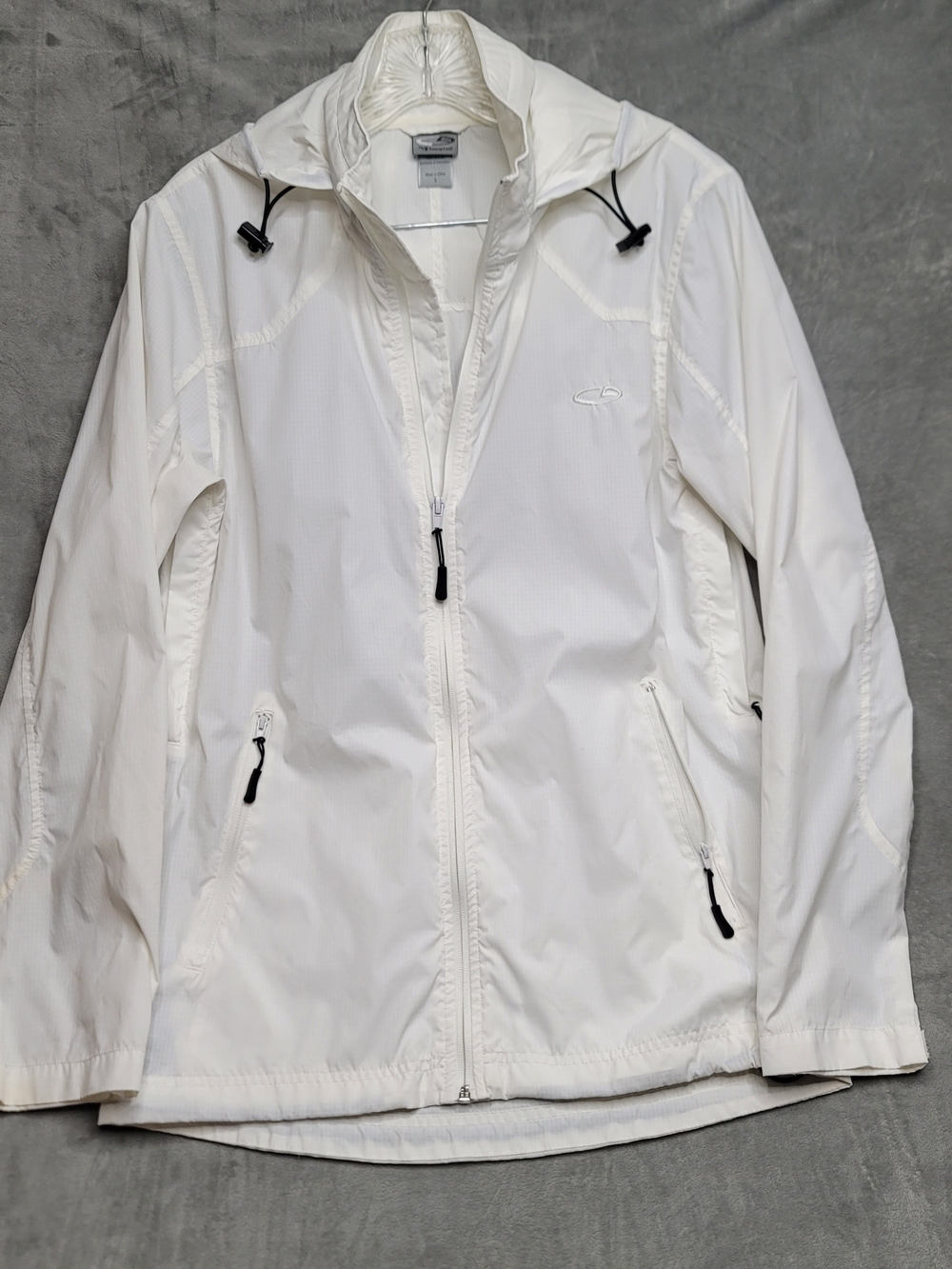 Champion Athletic Women's White Hooded Lightweight Jacket Size Small